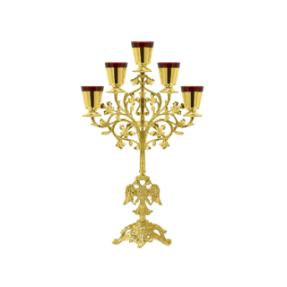 Лампа с пет светлини цвят злато