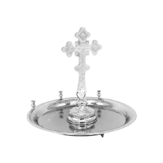Тарелка Креста Поклонения Цвет Серебро