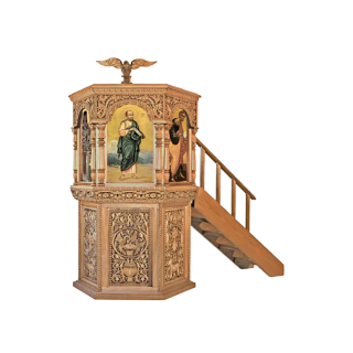 Pulpito in legno di pioppo bizantino