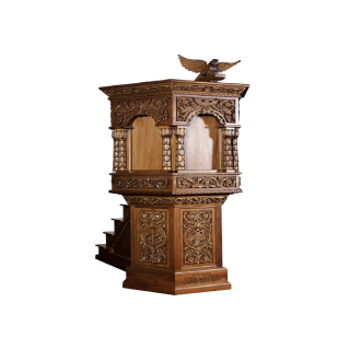 Baroque Poplar Wood Pulpit