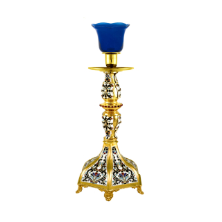 Enamel Candlestick with Cup